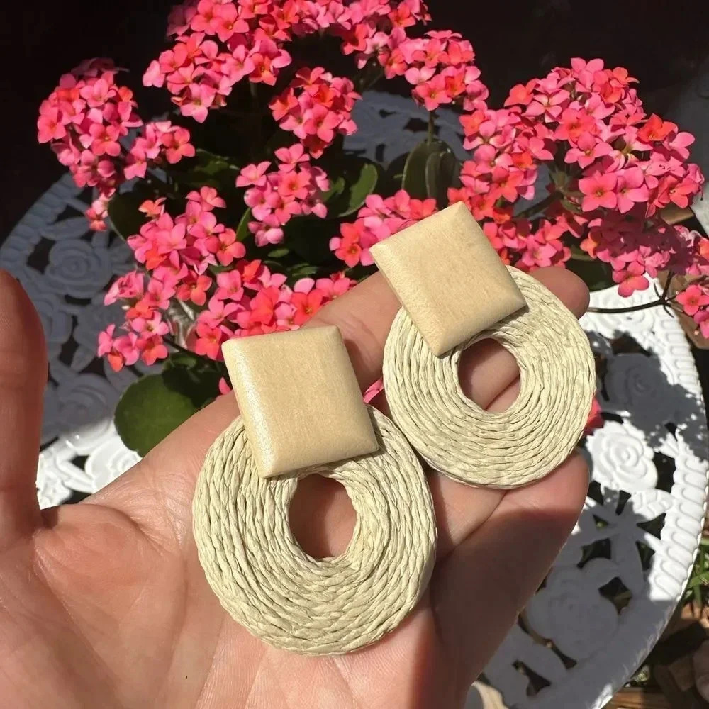 ll Raffia Rattan Drop Earrings - Picture 6 of 6